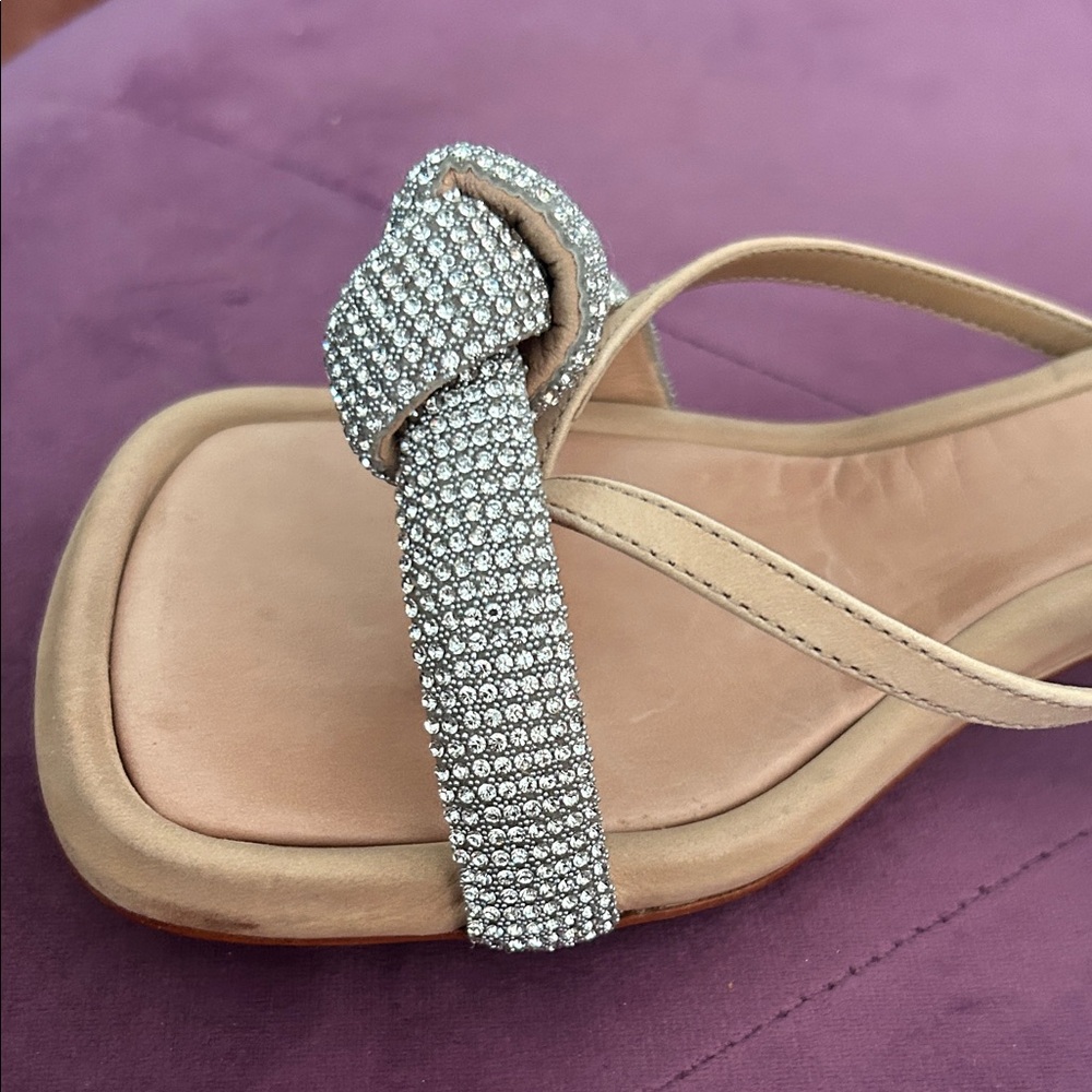 Anthropologie Leather with Rhinestones Heeled Sandals NIB - Picture 5 of 9